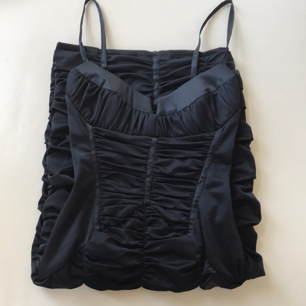 Bebe Corset Silk Dress Rouched Ruffle XS - Picture 5 of 5